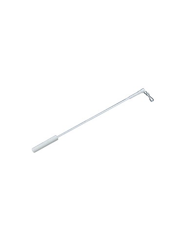 White plastic lined metal curtain handle