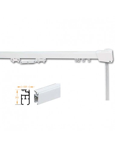 Curtain rail made of white aluminum 7200